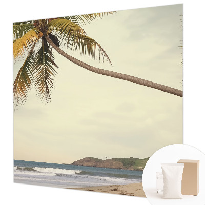 Tapisserie panoramique avec un motif de paysage tropical