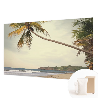Tapisserie panoramique avec un motif de paysage tropical