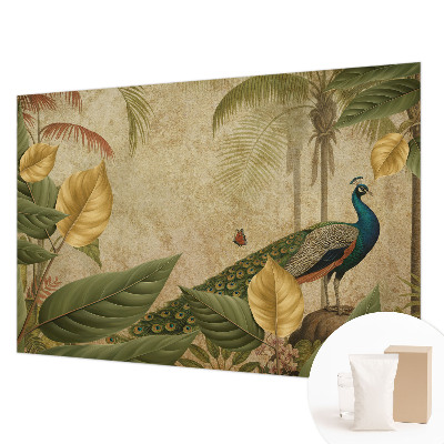 Papier peint panoramique sur mesure avec un motif d'oiseau exotique