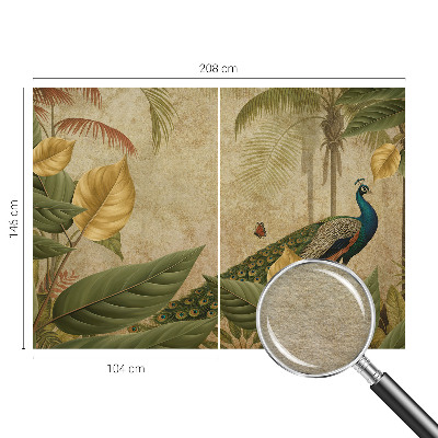 Papier peint panoramique sur mesure avec un motif d'oiseau exotique