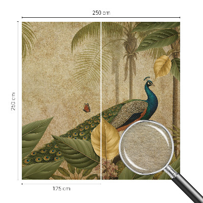 Papier peint panoramique sur mesure avec un motif d'oiseau exotique