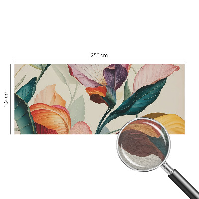 Papier peint panoramique chambre adulte avec des fleurs colorées