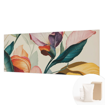 Papier peint panoramique chambre adulte avec des fleurs colorées