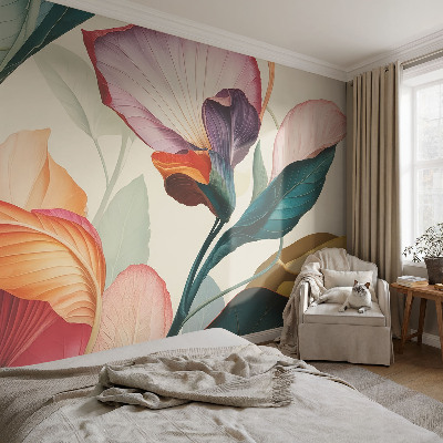 Papier peint panoramique chambre adulte Farebné kvety