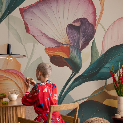 Papier peint panoramique chambre adulte Farebné kvety