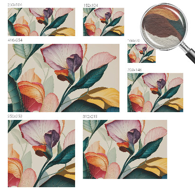 Papier peint panoramique chambre adulte avec des fleurs colorées