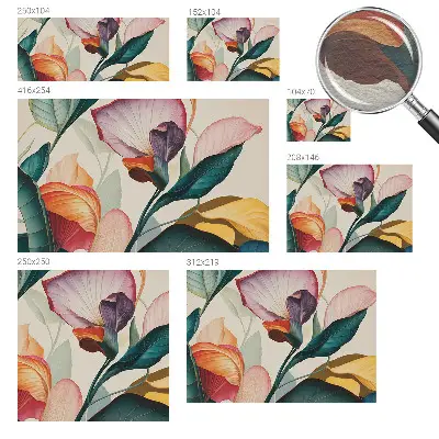 Papier peint intissé imprimé fleurs colorées
