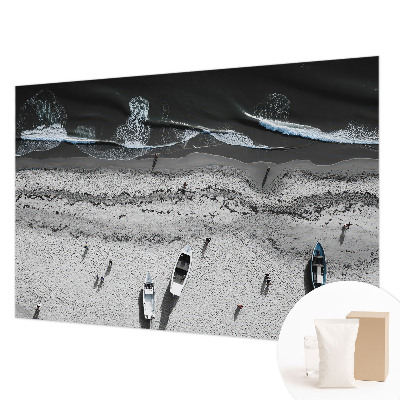 Papier peint panoramique facile à poser avec un motif de plage pour décorer une pièce
