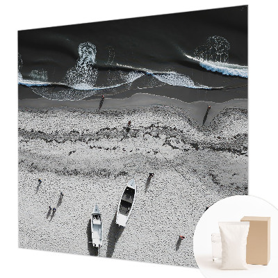 Papier peint panoramique facile à poser avec un motif de plage pour décorer une pièce