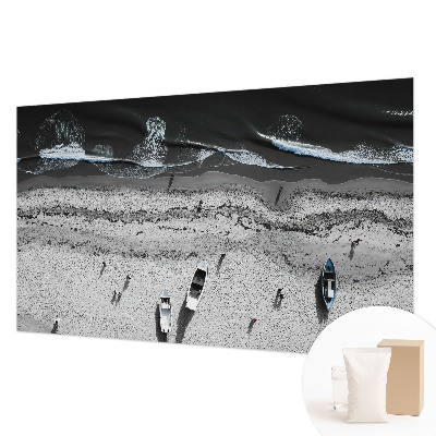 Papier peint panoramique facile à poser avec un motif de plage pour décorer une pièce