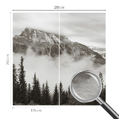 Papier peint photographique salon avec un motif de paysage de montagne