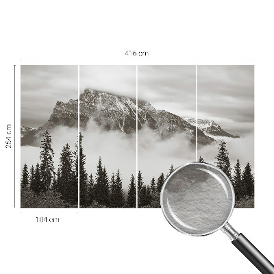 Papier peint photographique salon avec un motif de paysage de montagne