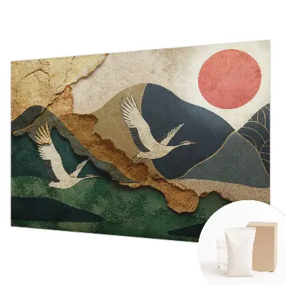 Papier peint photographique sur tissu non tissé Grues de l'Est
