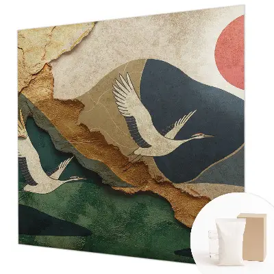 Papier peint photographique sur tissu non tissé Grues de l'Est
