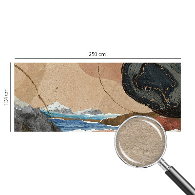 Tapisserie panoramique à motif de paysage abstrait