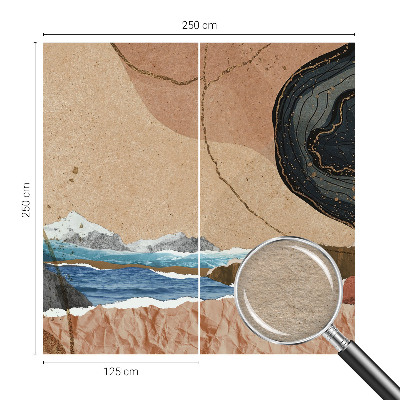 Tapisserie panoramique à motif de paysage abstrait