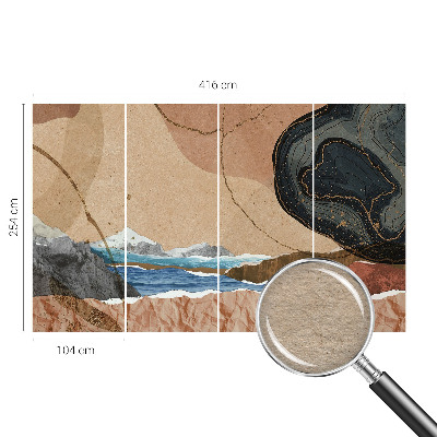 Tapisserie panoramique à motif de paysage abstrait