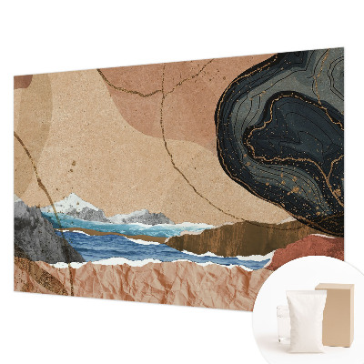 Tapisserie panoramique à motif de paysage abstrait