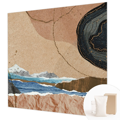 Tapisserie panoramique à motif de paysage abstrait