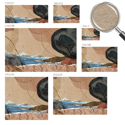 Tapisserie panoramique à motif de paysage abstrait