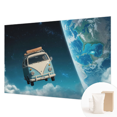 Papier peint panoramique chambre adulte avec un motif sur le thème du voyage spatial