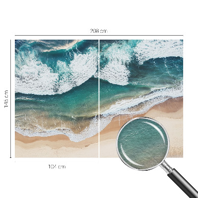 Papier peint panoramique facile à poser avec un motif de vagues marines