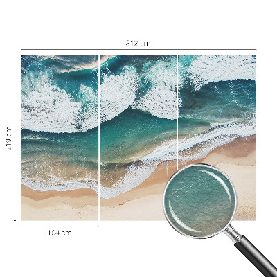 Papier peint panoramique facile à poser avec un motif de vagues marines