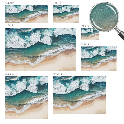 Papier peint panoramique facile à poser avec un motif de vagues marines