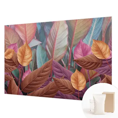 Papier peint photographique sur tissu non tissé feuilles colorées