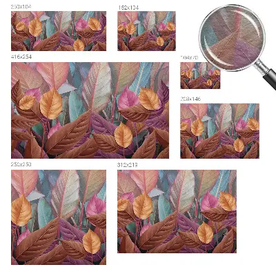 Papier peint photographique sur tissu non tissé feuilles colorées