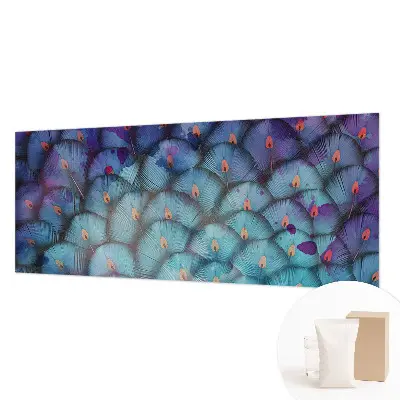 Papier peint photo sur tissu non tissé plumes colorées