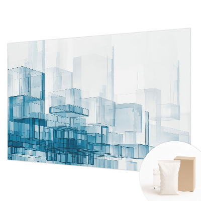 Poster mural panoramique avec un motif de cubes translucides