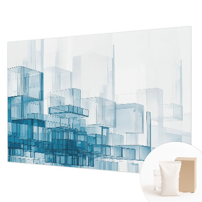 Poster mural panoramique avec un motif de cubes translucides