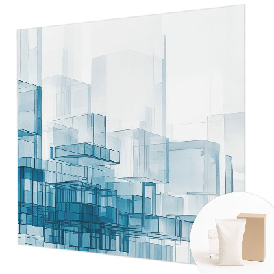 Poster mural panoramique avec un motif de cubes translucides