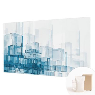Poster mural panoramique avec un motif de cubes translucides