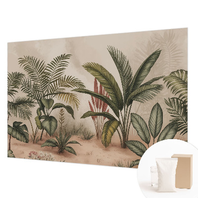 Papier peint panoramique chambre avec un motif végétal