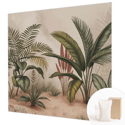 Papier peint panoramique chambre avec un motif végétal