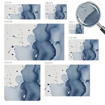 Papier peint intissé imprimé éclaboussures bleu marine