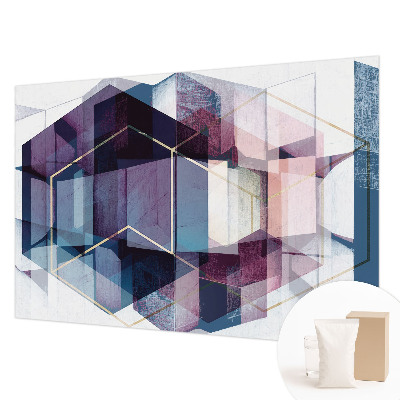 Papier peint panoramique enfant avec un motif de cubes géométriques