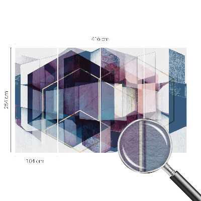 Papier peint panoramique enfant avec un motif de cubes géométriques