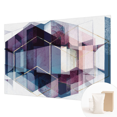 Papier peint panoramique enfant avec un motif de cubes géométriques