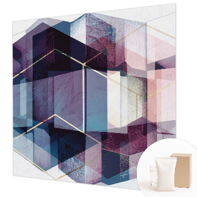 Papier peint panoramique enfant avec un motif de cubes géométriques