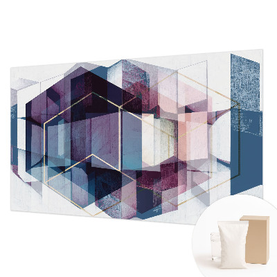 Papier peint panoramique enfant avec un motif de cubes géométriques