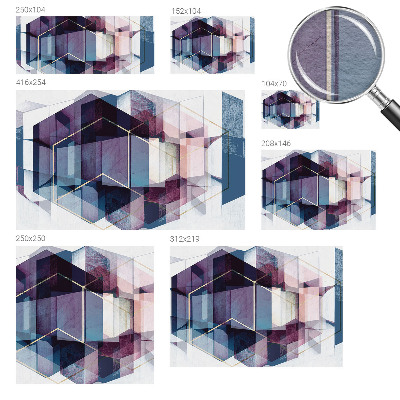 Papier peint panoramique enfant avec un motif de cubes géométriques