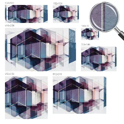 Papier peint photo imprimé sur tissu non tissé cubes géométriques