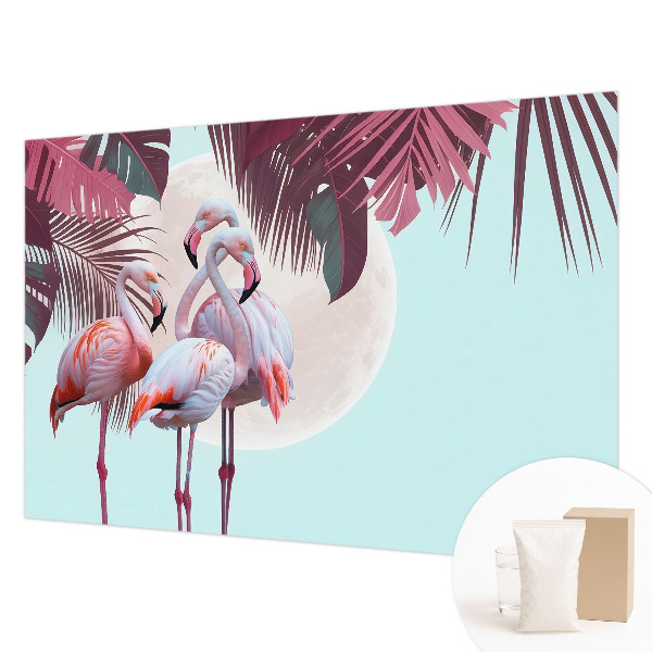 Papier peint panoramique tendance avec un motif d'oiseaux exotiques