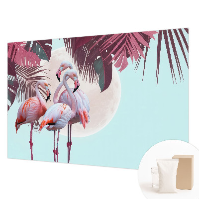 Papier peint panoramique tendance avec un motif d'oiseaux exotiques