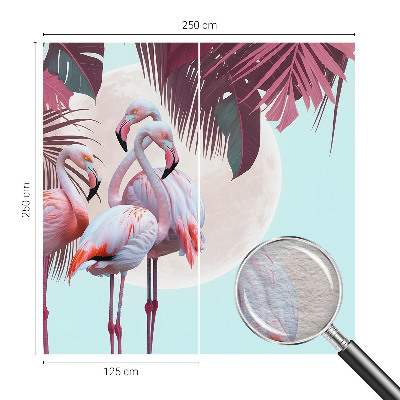 Papier peint panoramique tendance avec un motif d'oiseaux exotiques