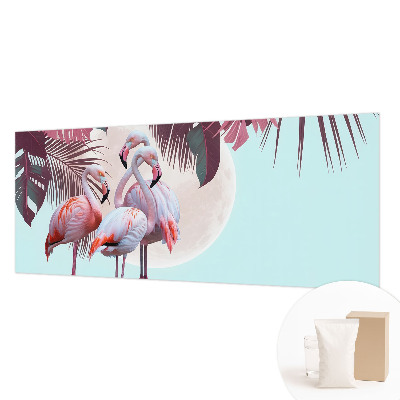 Papier peint panoramique tendance avec un motif d'oiseaux exotiques