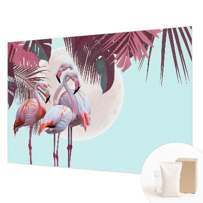 Papier peint panoramique tendance avec un motif d'oiseaux exotiques